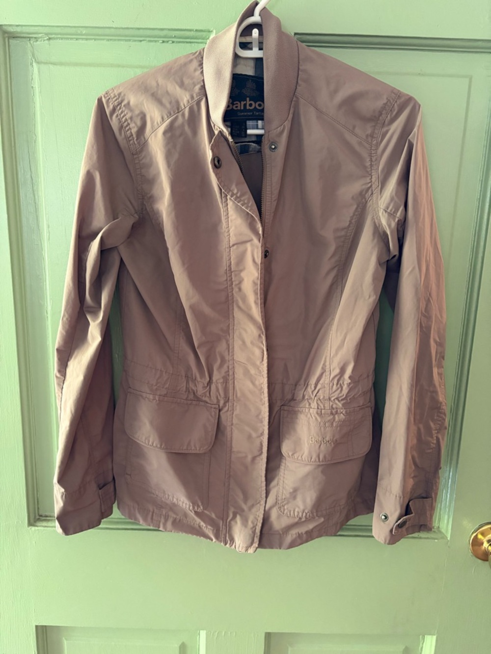 Barbour Dockray Casual Utility Tan Zip Front Jacket size 4 small - Picture 2 of 13